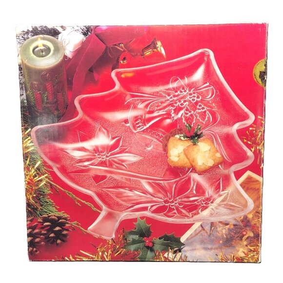 NEW Home Beautiful Happy Holidays Christmas Tree Server Platter~ 13.5 inches - Picture 2 of 13